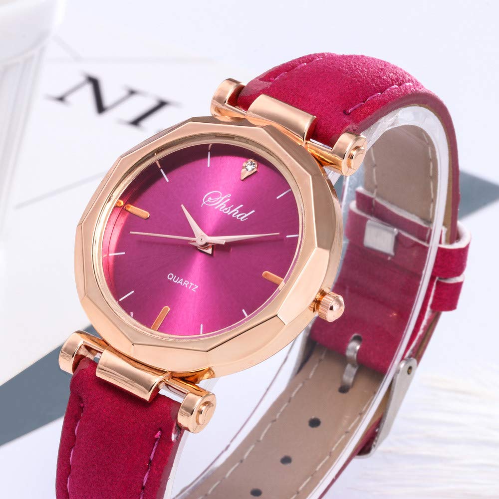 Elegant Diamond Dial Women's Watch - Leather Strap Quartz Timepiece for Casual & Dress Wear | Perfect Gift for Her