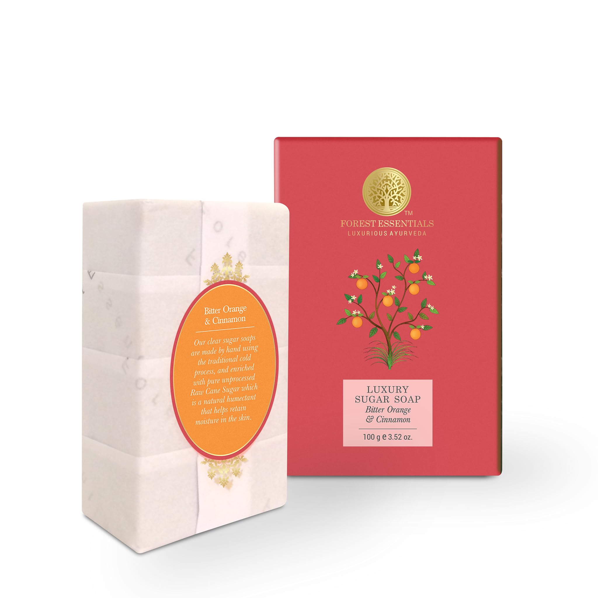 Forest Essentials Luxury Ayurvedic Sugar Soap with Bitter Orange & Cinnamon + Delicate Facial Cleanser with Kashmiri Saffron & Neem - Organic Skincare Combo for Glowing Skin & Deep Cleansing | Perfect for Daily Face & Body Care Routine