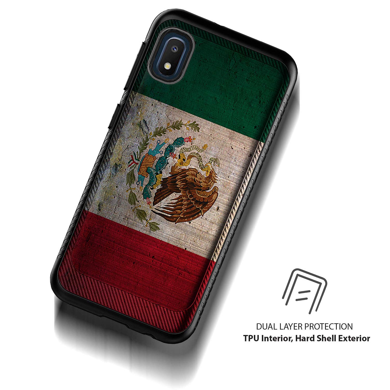 Slim Fitted Phone Case Compatible with Samsung Galaxy A10e - Shockproof Protective Cover with Mexico Flag Embossed Design | Perfect for Everyday Use, Travel & Gift Giving