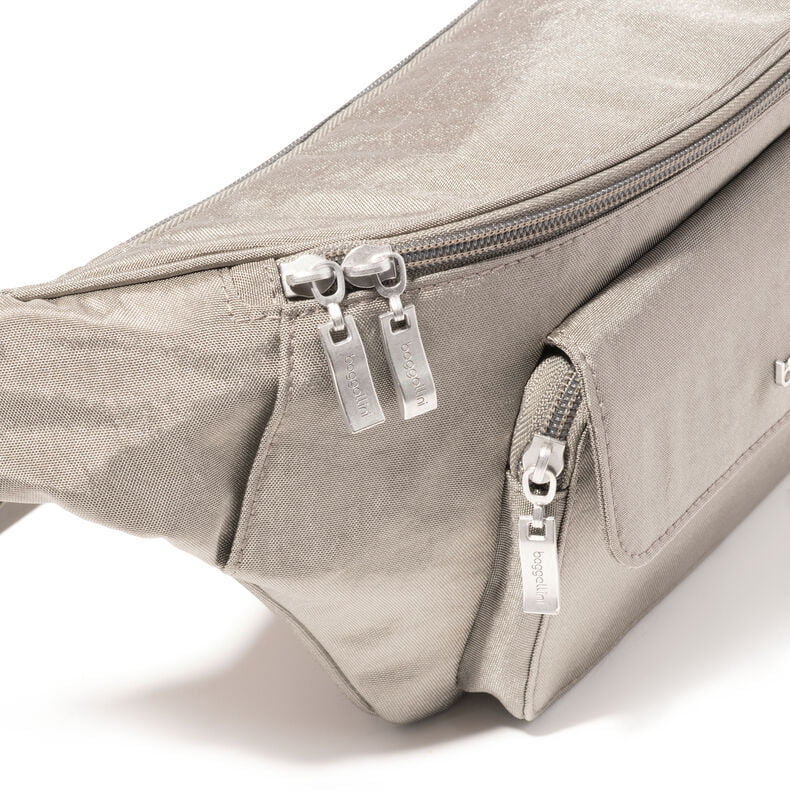 Baggallini Modern Everywhere Belt Bag Sling - Adjustable Waist Strap (28-32.5 Inches) - Hands-Free Crossbody Bag for Travel, Shopping & Outdoor Activities