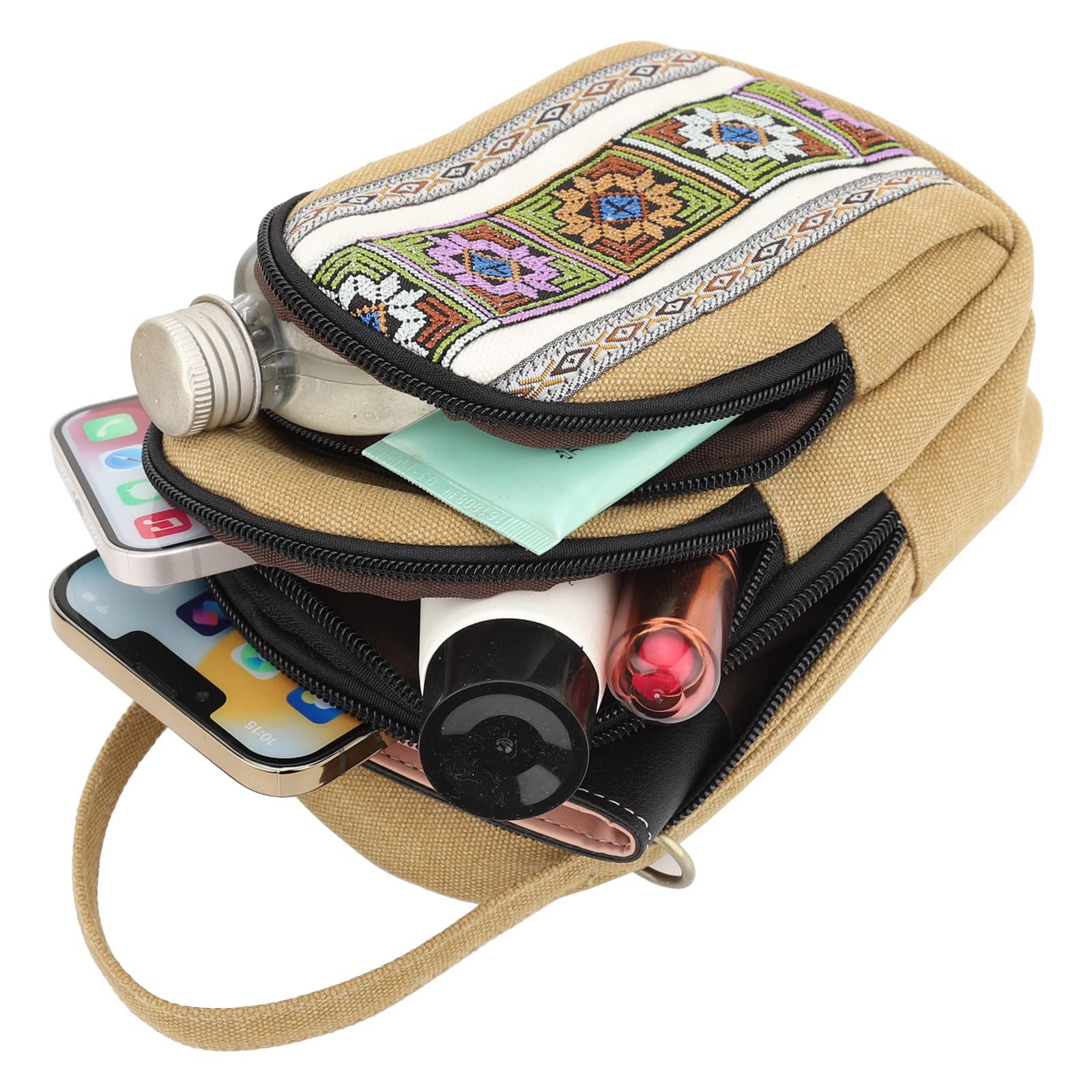 SILKAREA Embroidered Canvas Crossbody Bag for Women - Small Phone Purse with Shoulder Strap, Wallet & Pouch | Perfect for Travel, Shopping & Everyday Use