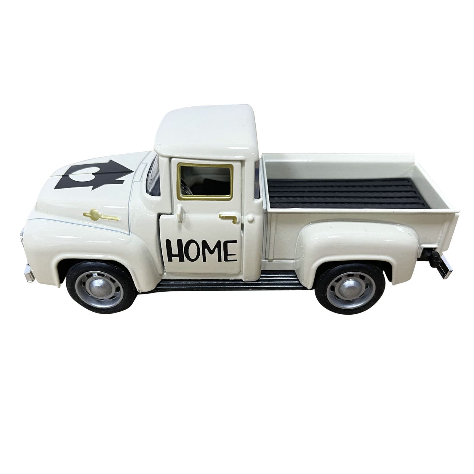 Vintage Metal Farm Truck Decor - Rustic Mini Pickup Die Cast Model for Bookshelf, Table, Computer Desk | Farmhouse, Office, Home Décor Accent