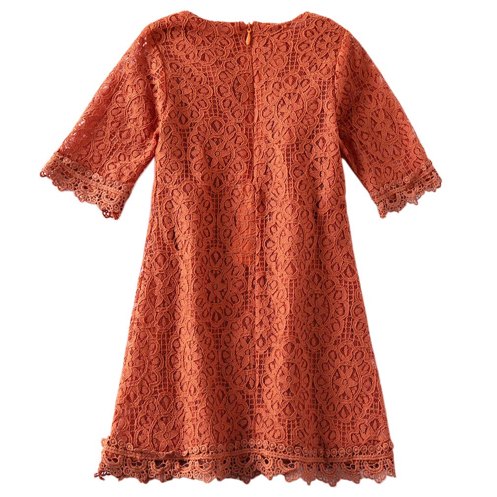 Niyage Girls Lace Toddler Dress - Elegant Flower Half Sleeve Party Princess Dress for Toddlers | Perfect for Birthday Parties, Weddings & Special Occasions
