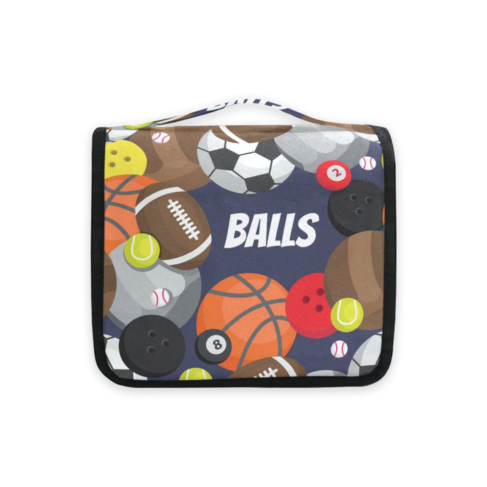 CiCily Hanging Toiletry Bag - Waterproof Sports Travel Cosmetic Organizer with Sturdy Hook for Soccer, Football, Volleyball, Basketball | Perfect for Gym, Camping & Travel | Men & Women