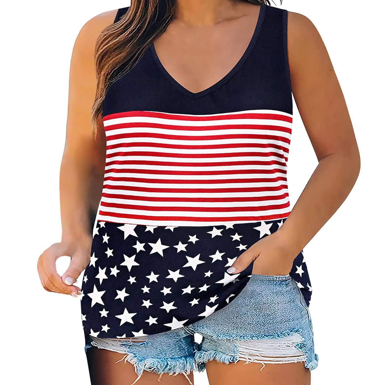 Plus Size Women's Sleeveless Tunic Tank Tops - Summer Camisole Tops to Wear with Leggings | Casual Outfit, Layering & Beach Wear