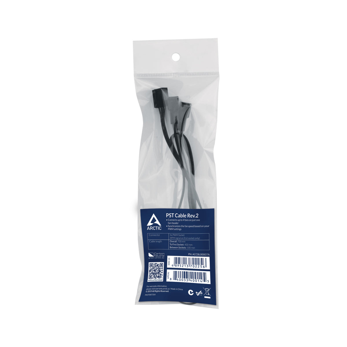 Arctic 4 Pin PWM Fan Splitter Cable - 1 to 3 Way PC Case Fan Power Adapter - Perfect for Gaming PC, Workstation & Server Cooling Systems