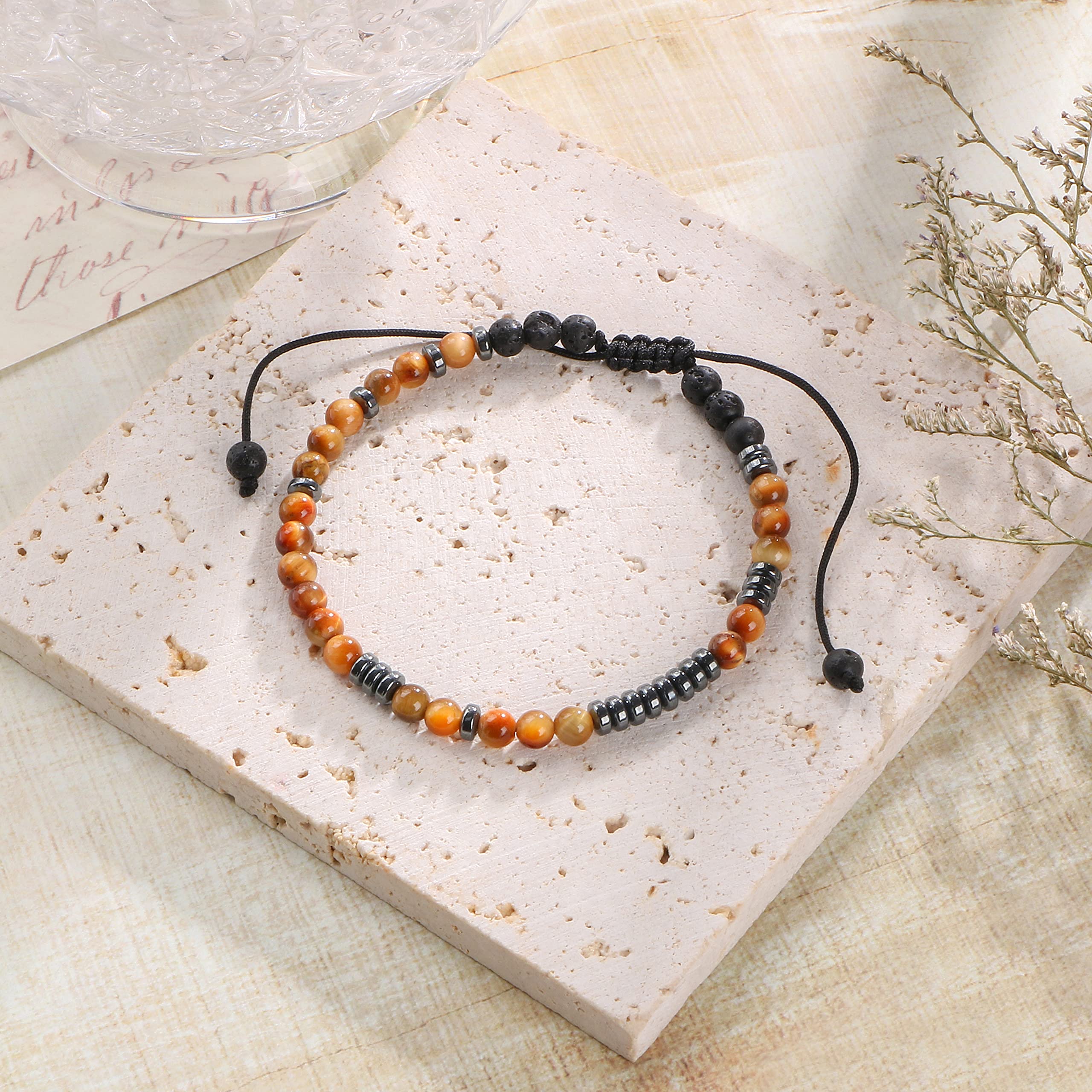 Tigers Eye Morse Code Bracelet - Anniversary Gift for Husband - Perfect for Birthdays & Valentine's Day