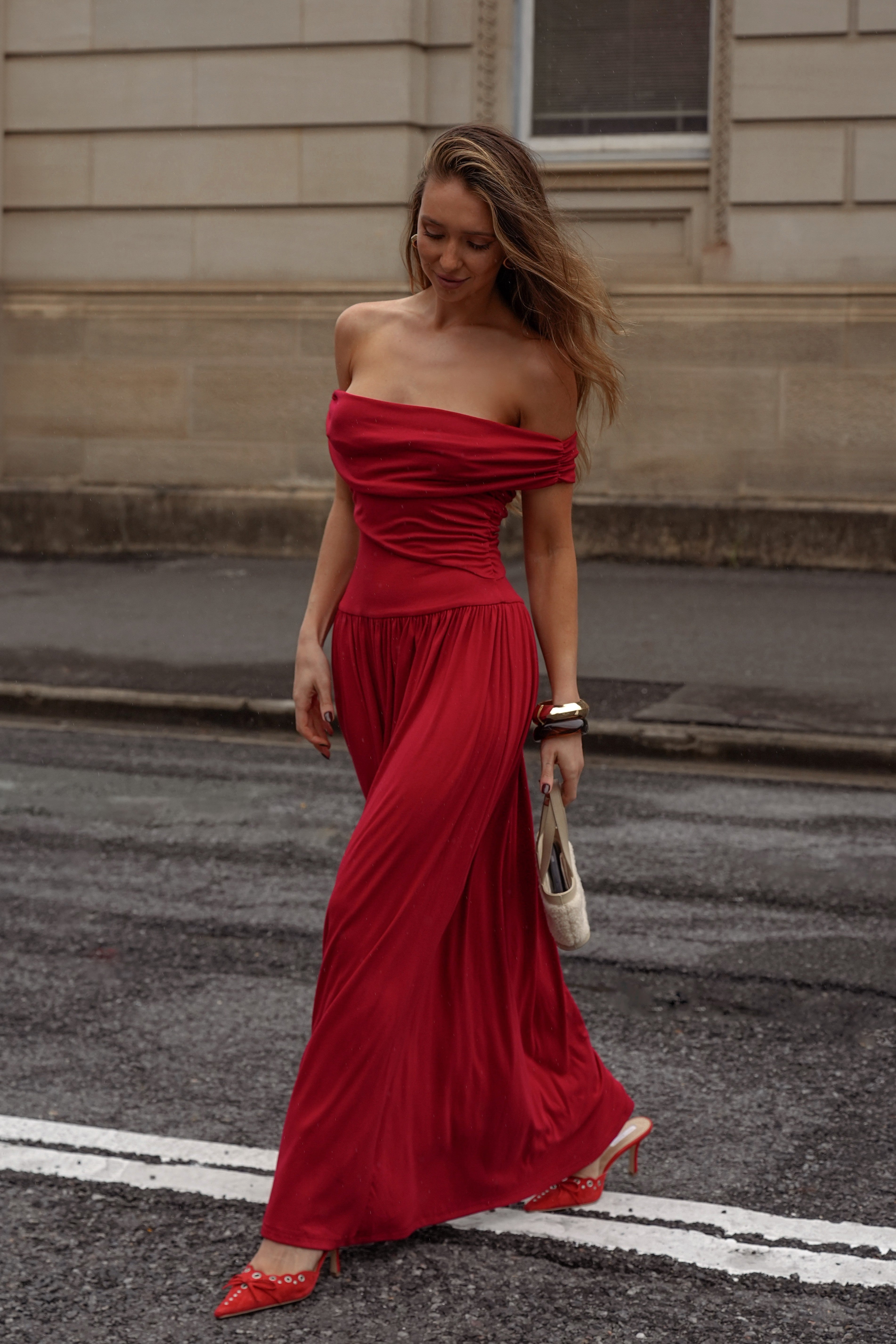 Manalla Maxi Dress - Flowy Long Summer Dress with Cherry Print | Perfect for Beach Vacations, Date Nights & Casual Outings