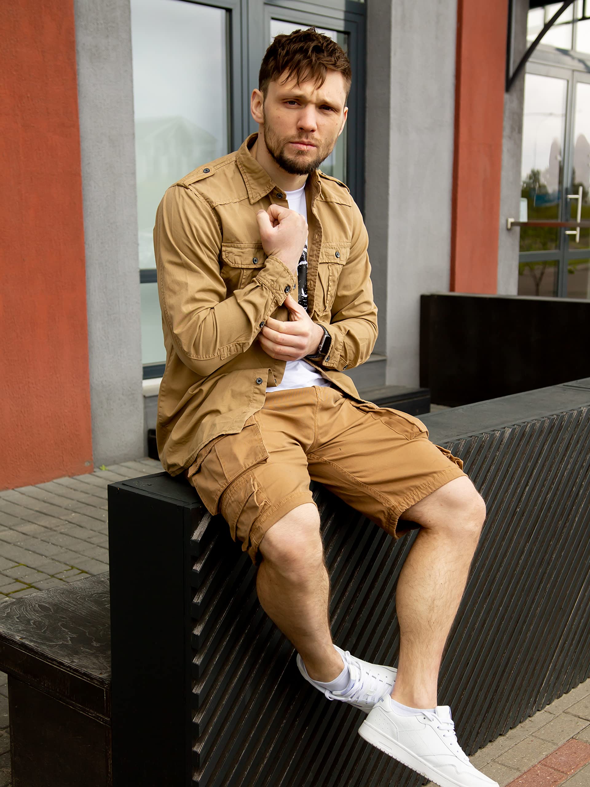 Surplus Division Tactical Shorts in Coyote Brown - Durable Military Style Shorts for Outdoor Adventures, Hiking, and Casual Wear