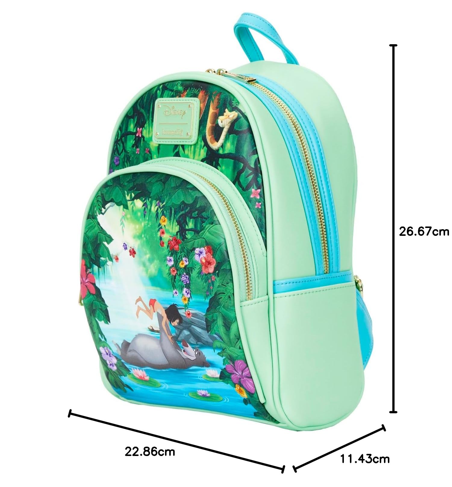Disney Jungle Book Loungefly Backpack - Bare Necessities Collection | Cute & Durable Disney Themed Backpack for School, Travel & Disney Parks
