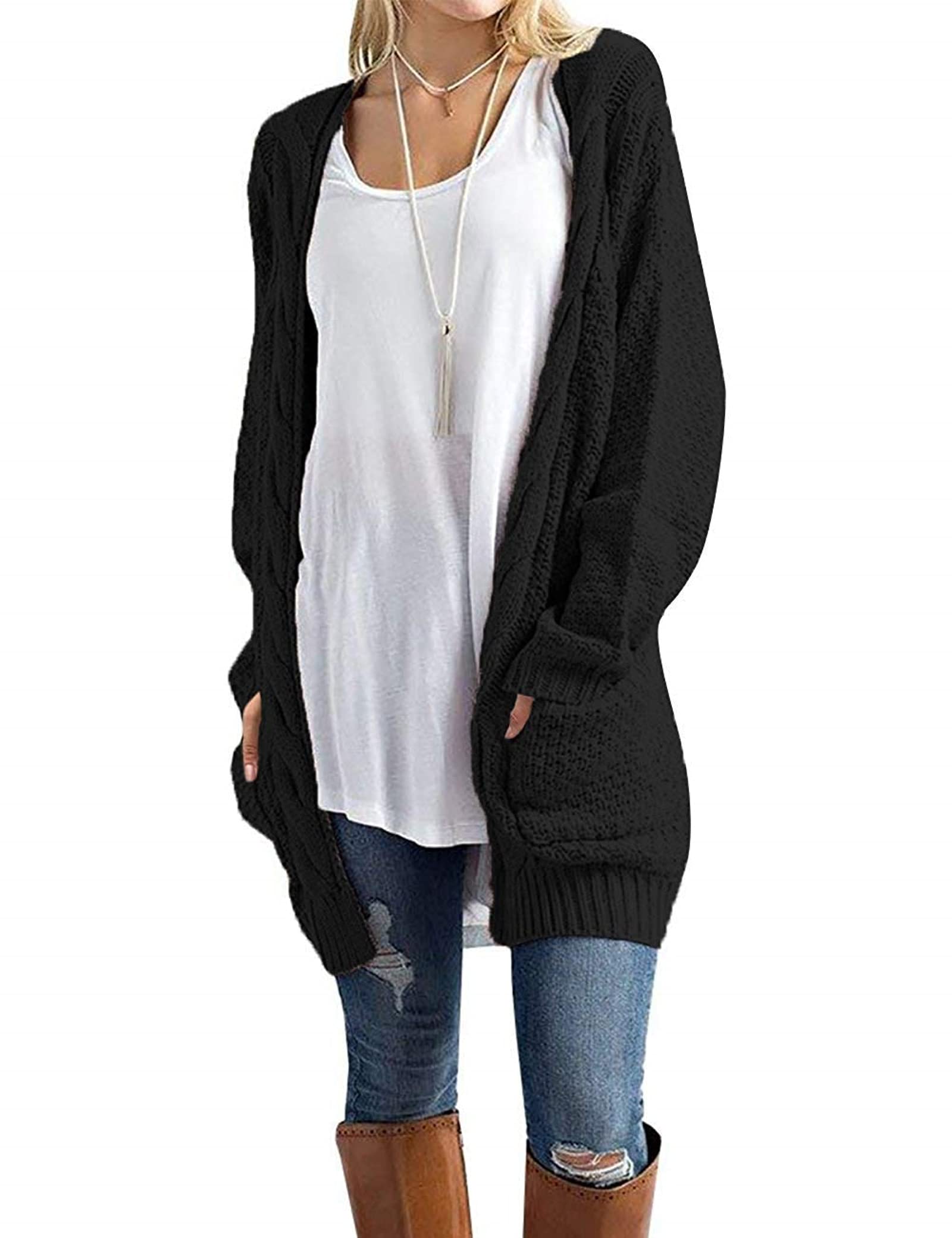 Chunky Knit Cardigan for Women - Oversized Long Sleeve Sweater with Pockets | Cozy Fall & Winter Wear