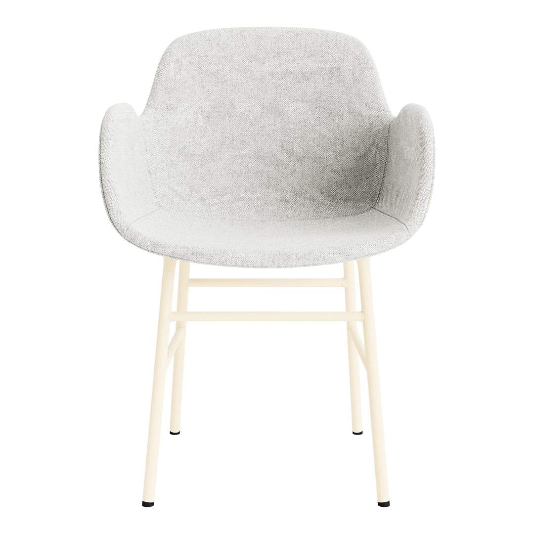 Modern Form Armchair with Sturdy Metal Legs & Soft Upholstery - Perfect for Living Room, Office, or Reading Nook