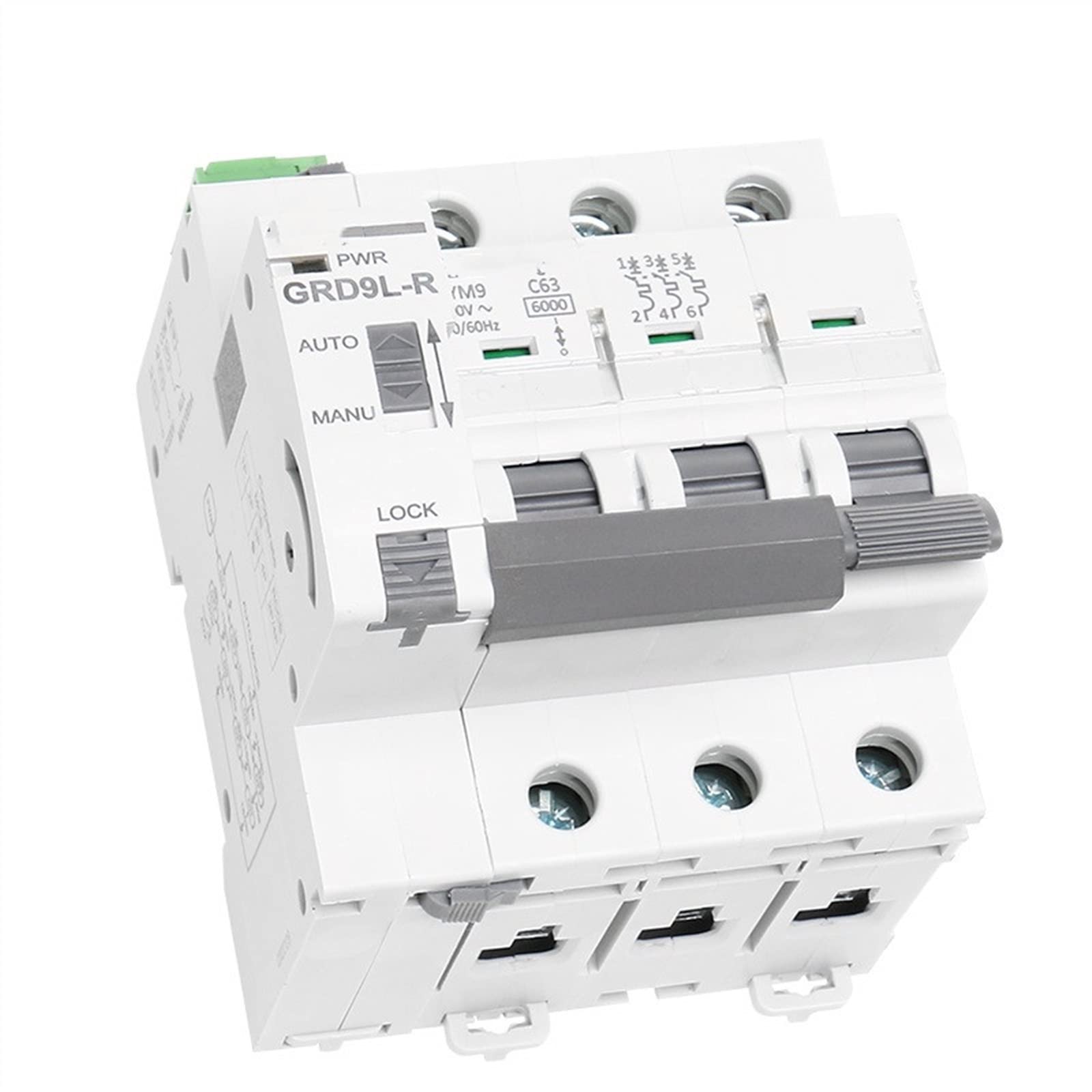 FIDEMM GRD9L-R Gym9 3P 6KA Intelligent Mini Circuit Breaker DIN Rail MCB - Automatic Recloser for Home, Gym & Industrial Electrical Safety