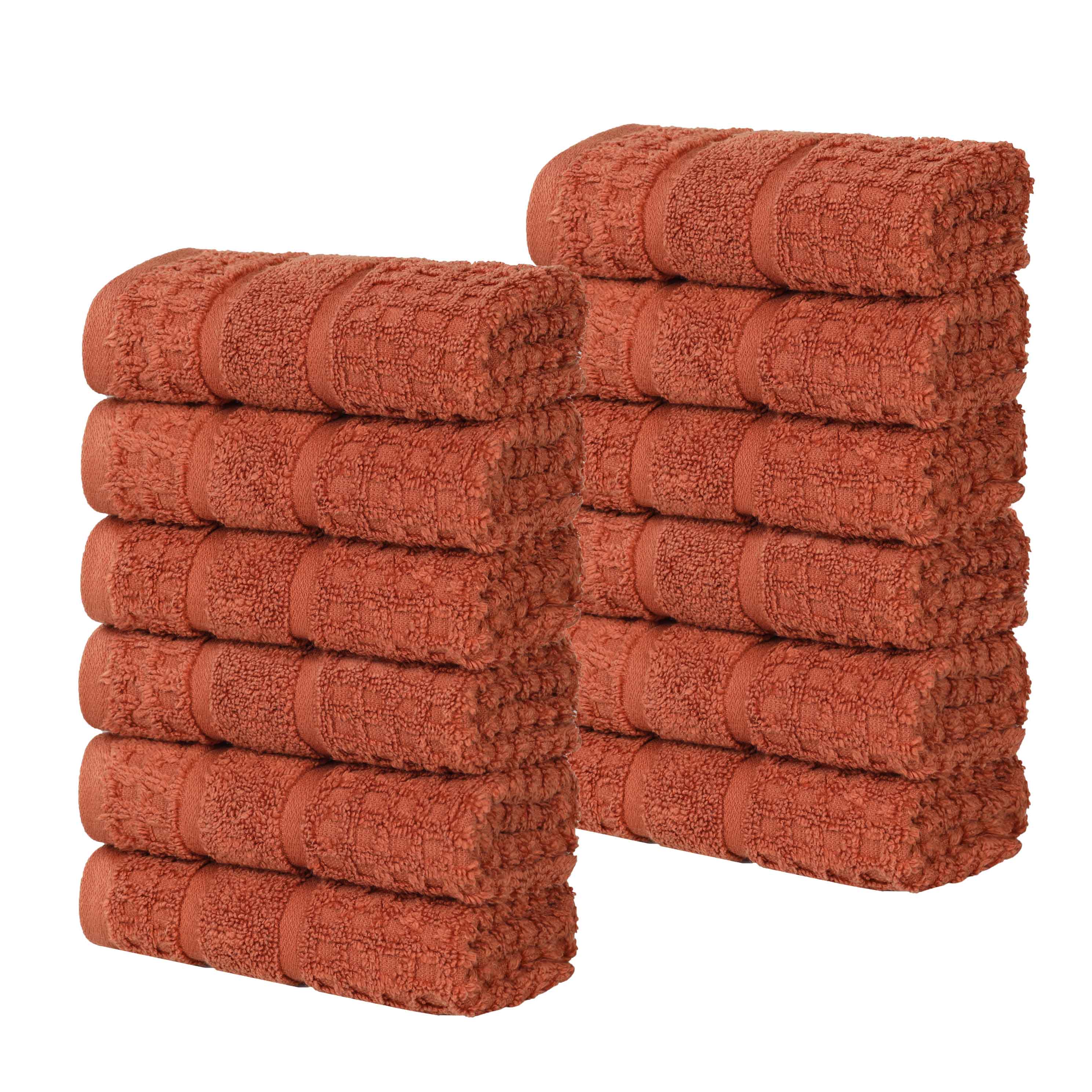 12-Pack Zero Twist Cotton Waffle Honeycomb Face Towels | Ultra Soft & Absorbent | Perfect for Spa, Gym, Travel & Daily Skincare Routine