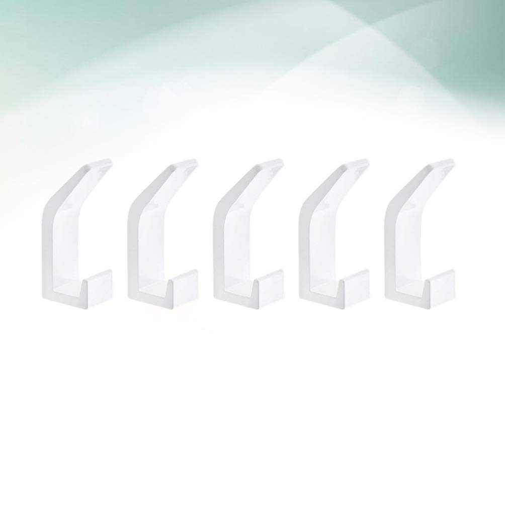 5PCS Aluminum Wall Hooks - Decorative Bathroom Towel Hooks & Key Hangers, White Wall Mount Hooks for Bathroom, Kitchen, Bedroom & Entryway Organization