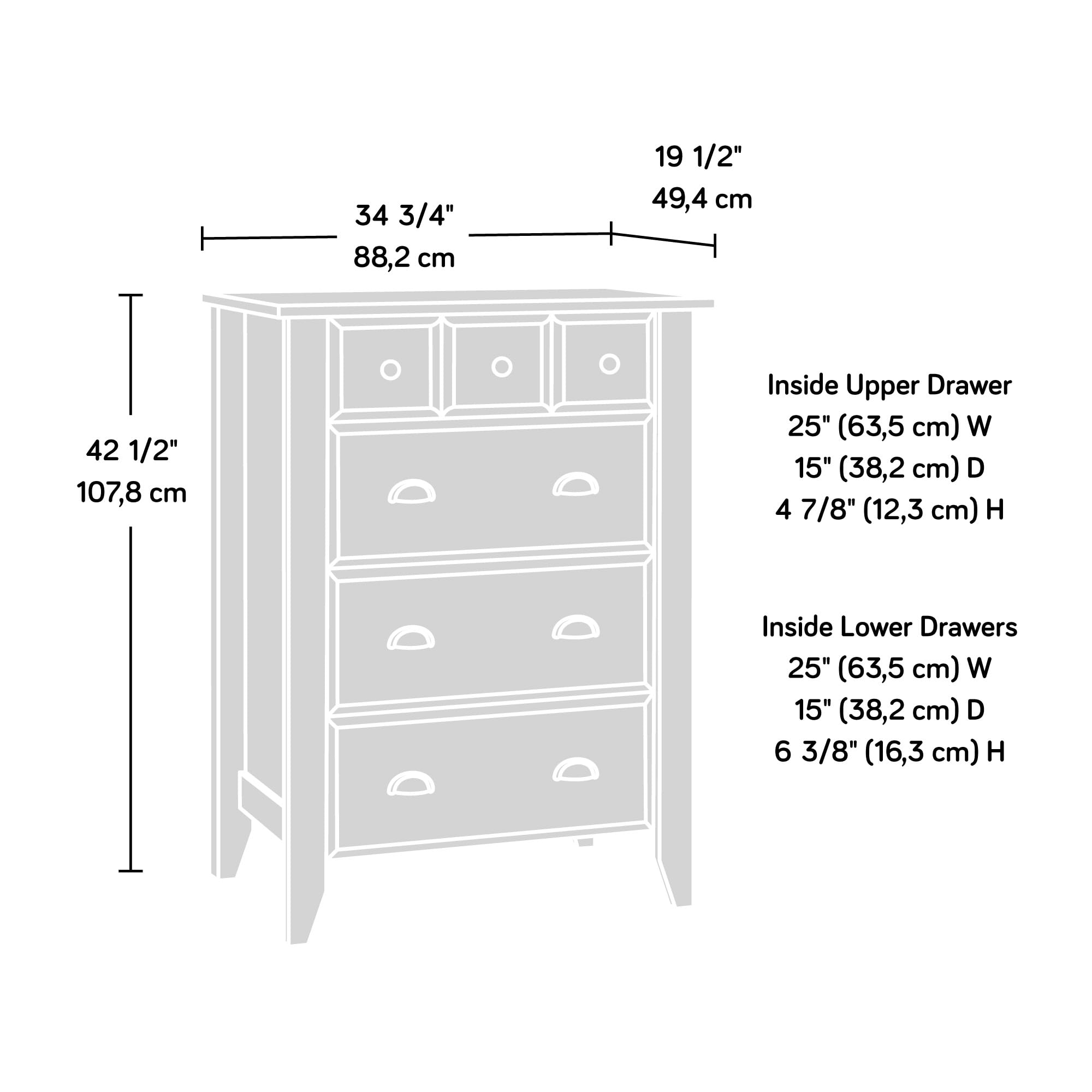 Sauder Shoal Creek 4-Drawer Tall Dresser Chest - 34.72
