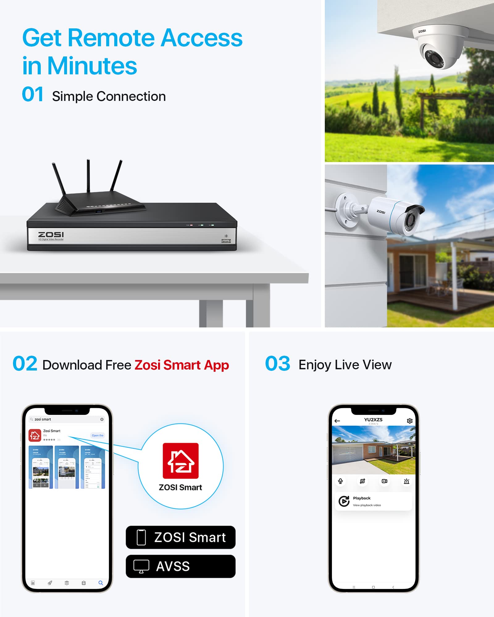 ZOSI 16 Channel 1080p Security Camera System with AI Human & Vehicle Detection - H.265+ DVR & 12 Weatherproof CCTV Bullet Dome Cameras - 80ft Night Vision for Home, Business & Outdoor Surveillance