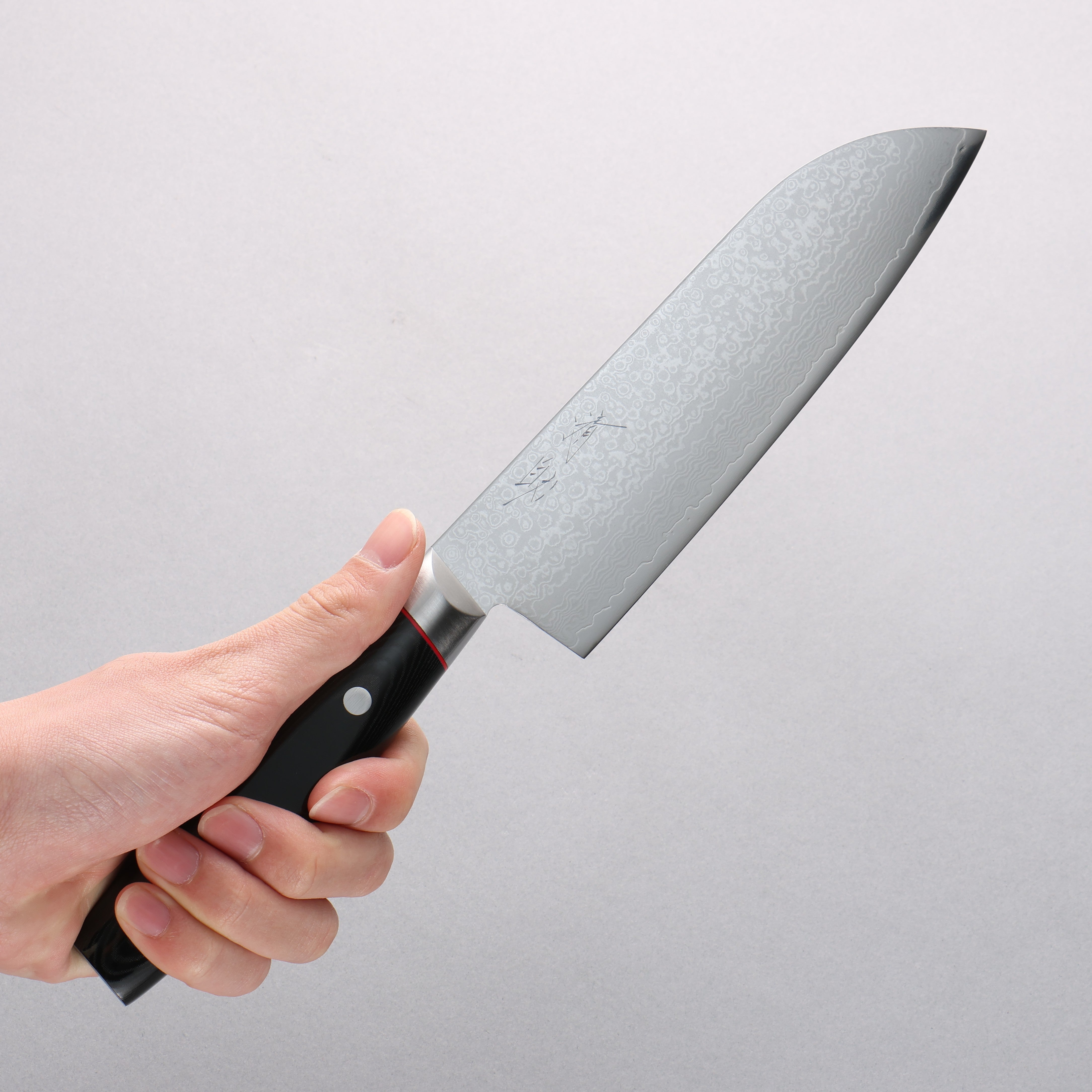 Premium Seisuke Saiun VG10 Damascus Santoku Knife 170mm - Black Micarta Handle - Japanese Kitchen Knife for Slicing, Dicing & Chopping - Perfect for Home Chefs & Professional Cooking