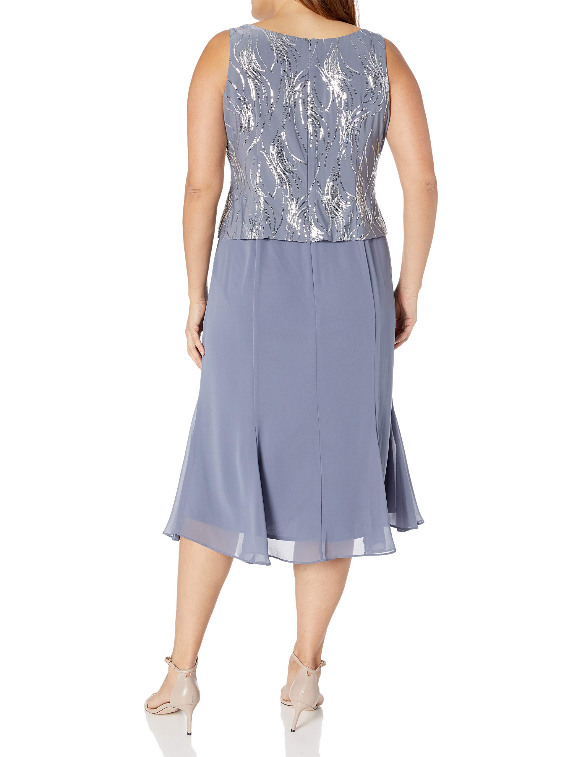 Alex Evenings Women's Plus Size Tea-Length Mother of The Bride Jacket Dress for Formal Events & Wedding Guest - Perfect for Weddings, Parties, and Special Occasions