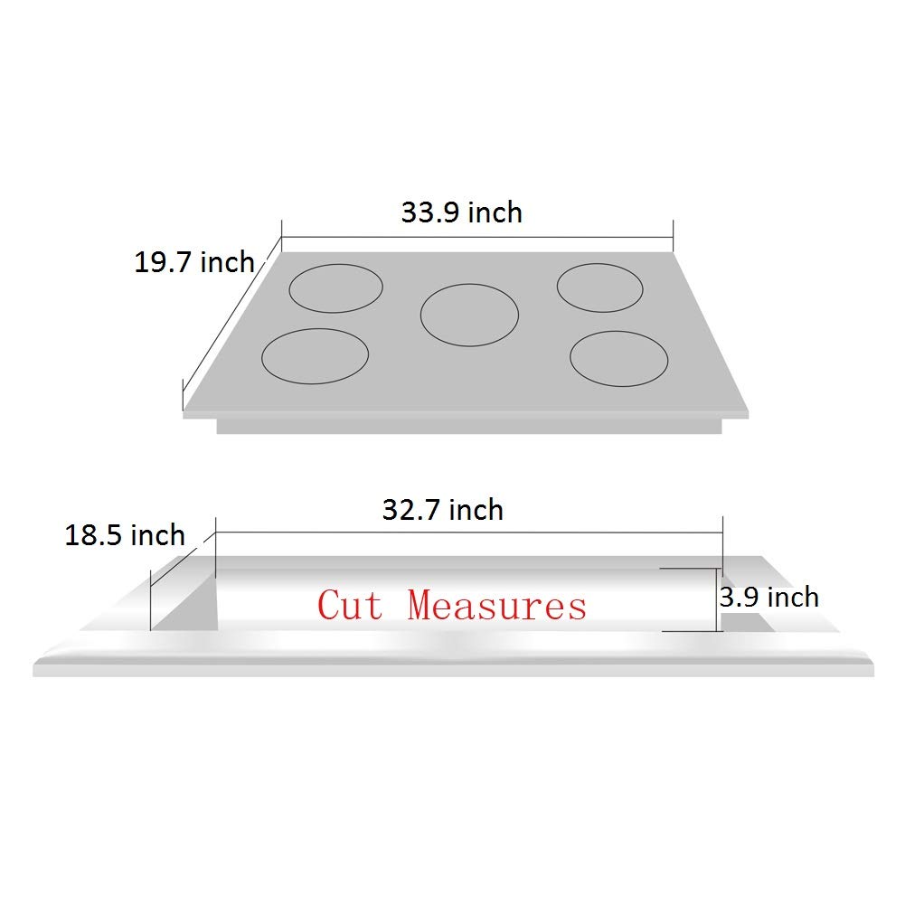 34 Inch 5-Burner Dual Fuel Sealed Drop-In Gas Cooktop - Stainless Steel Gas Hob DK258-A07 for Professional Kitchen & Home Cooking