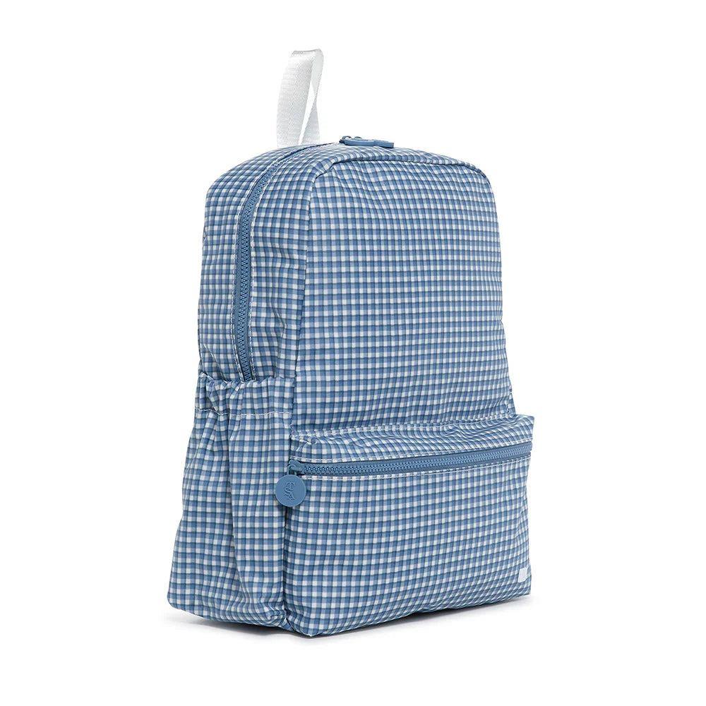 TRVL Design Backpacker Rodeo Check Indigo Travel Backpack - Durable Carry-On Backpack for Hiking, Camping & Airplane Travel