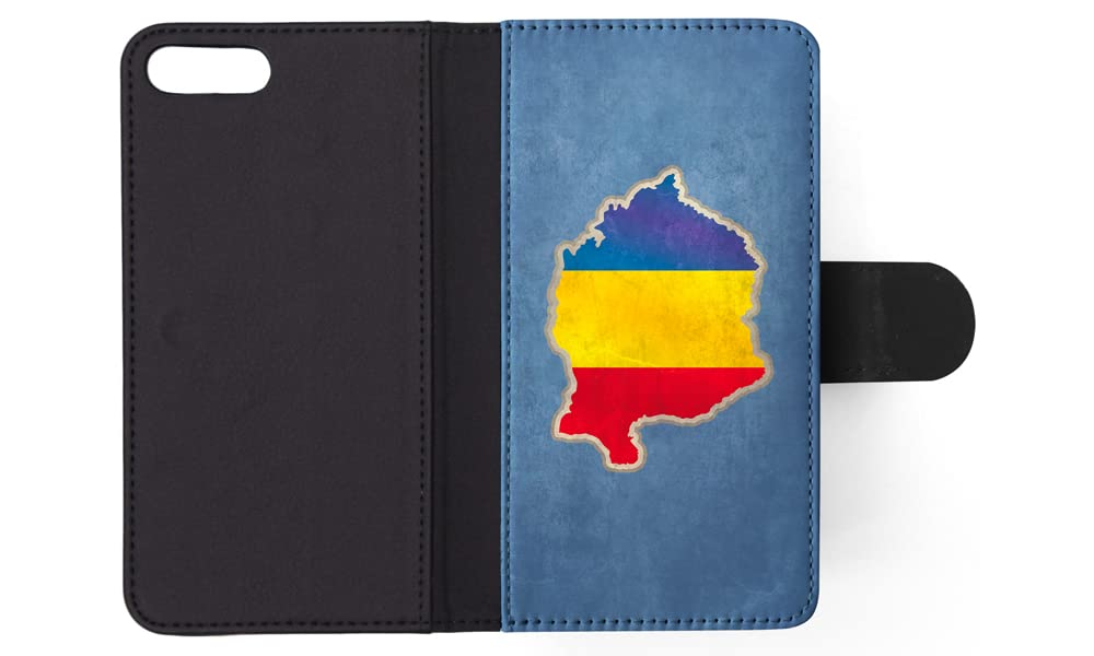 Romania National Flag Flip Wallet Phone Case for Apple iPhone 7 Plus & iPhone 8 Plus - Stylish Protective Cover with Card Slots for Everyday Use