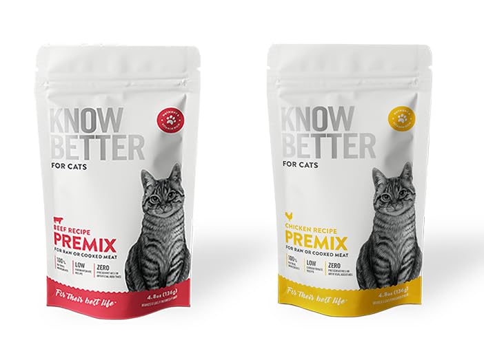 Know Better for Cats – All Natural RAW Cat Food Premix, Grain Free Chicken Recipe Supplement for Homemade Cat Food | Holistic Veterinarian Approved, No Artificial Additives | Perfect for Picky Eaters & Sensitive Stomachs