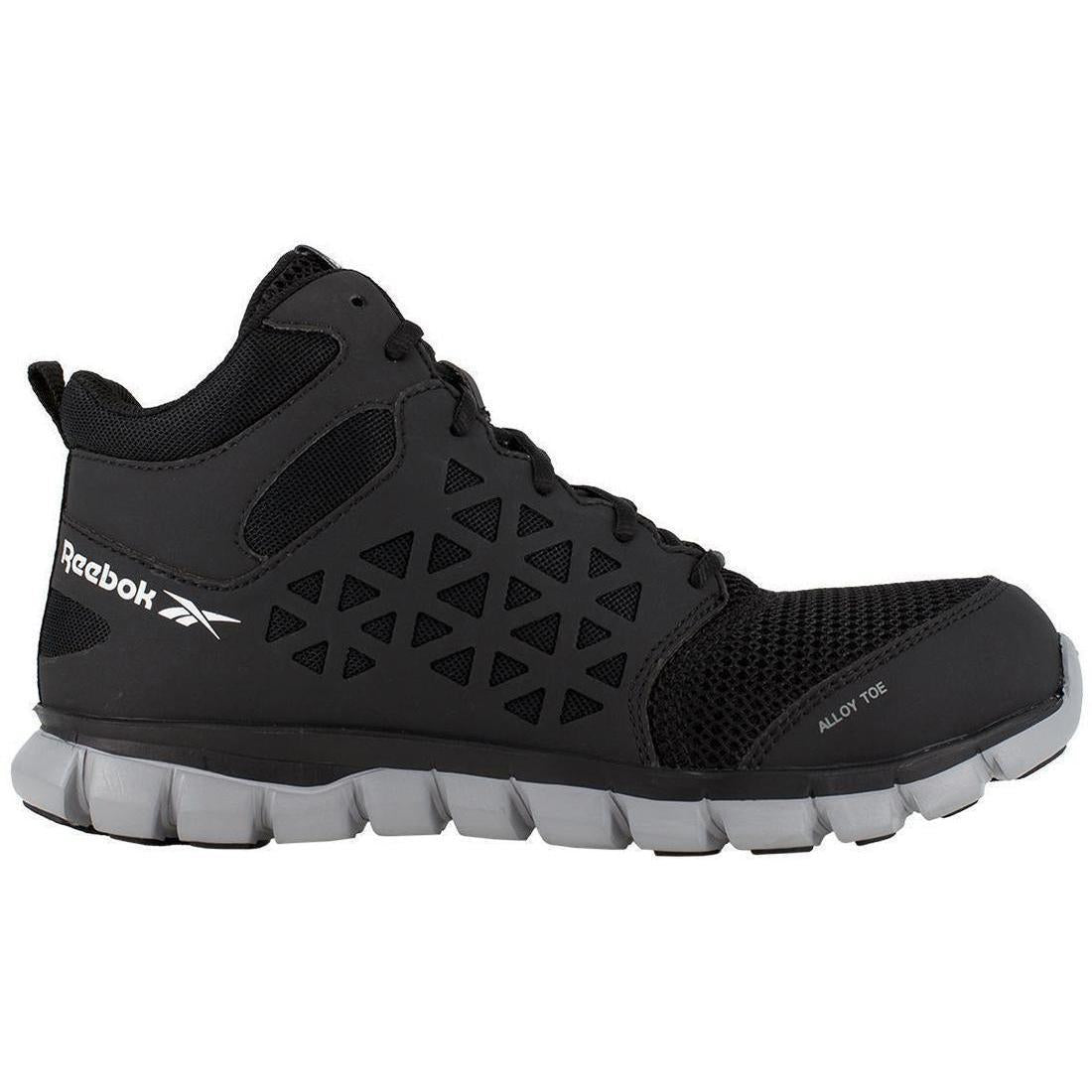 Slip-Resistant Sublite Cushion Alloy Toe SD Mid Cut Work Boots for Men - Black Safety Shoes for Construction, Warehouse & Outdoor Work