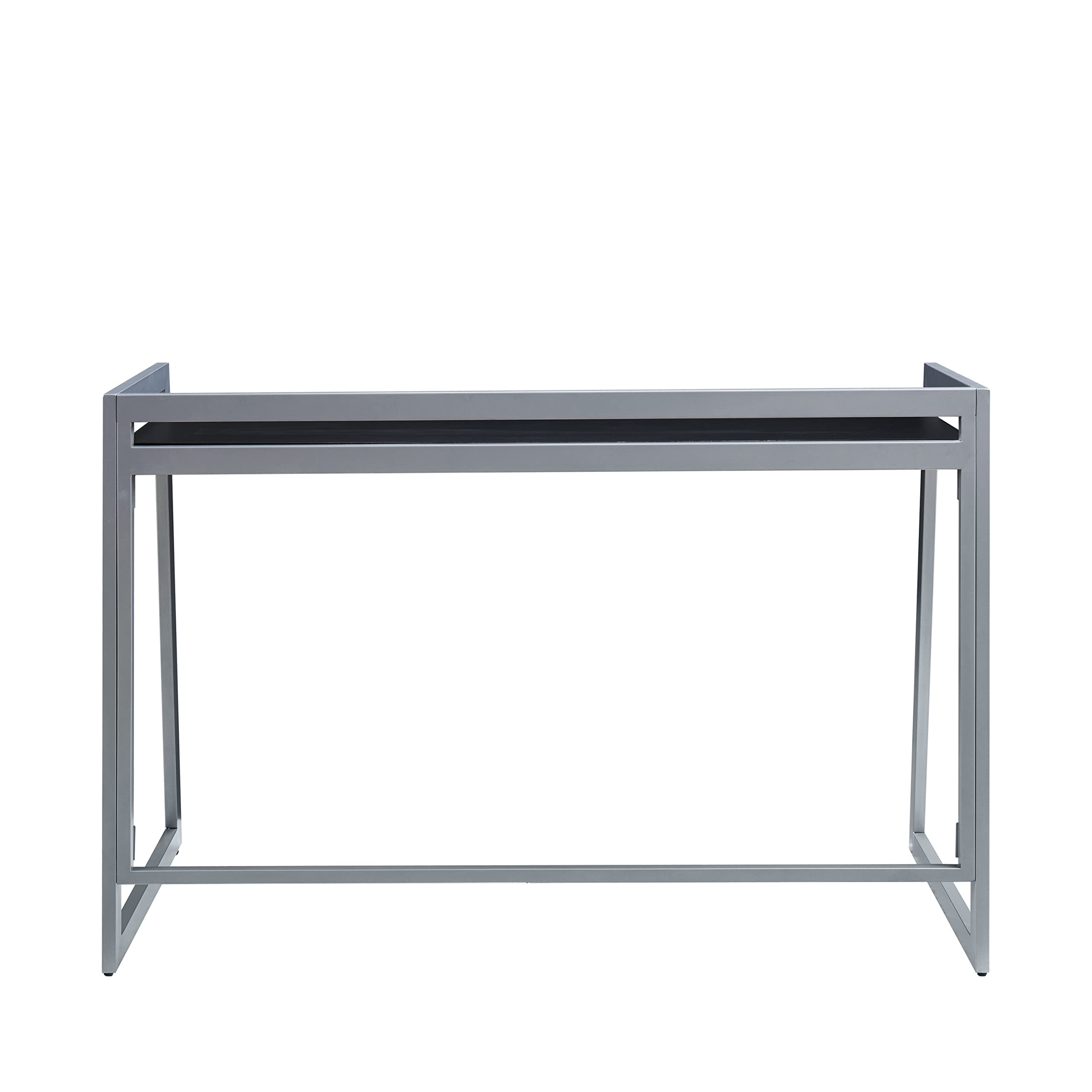 Leick Home 70004-BLKNK Mixed Metal and Wood Desk in Black/Nickel - Stylish Modern Office & Study Desk for Home Office, Workspace, and Dorm Room
