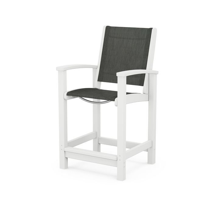 POLYWOOD Coastal Counter Chair - Durable Outdoor Bar Stool for Patio, Deck & Poolside - Weather-Resistant & Low Maintenance