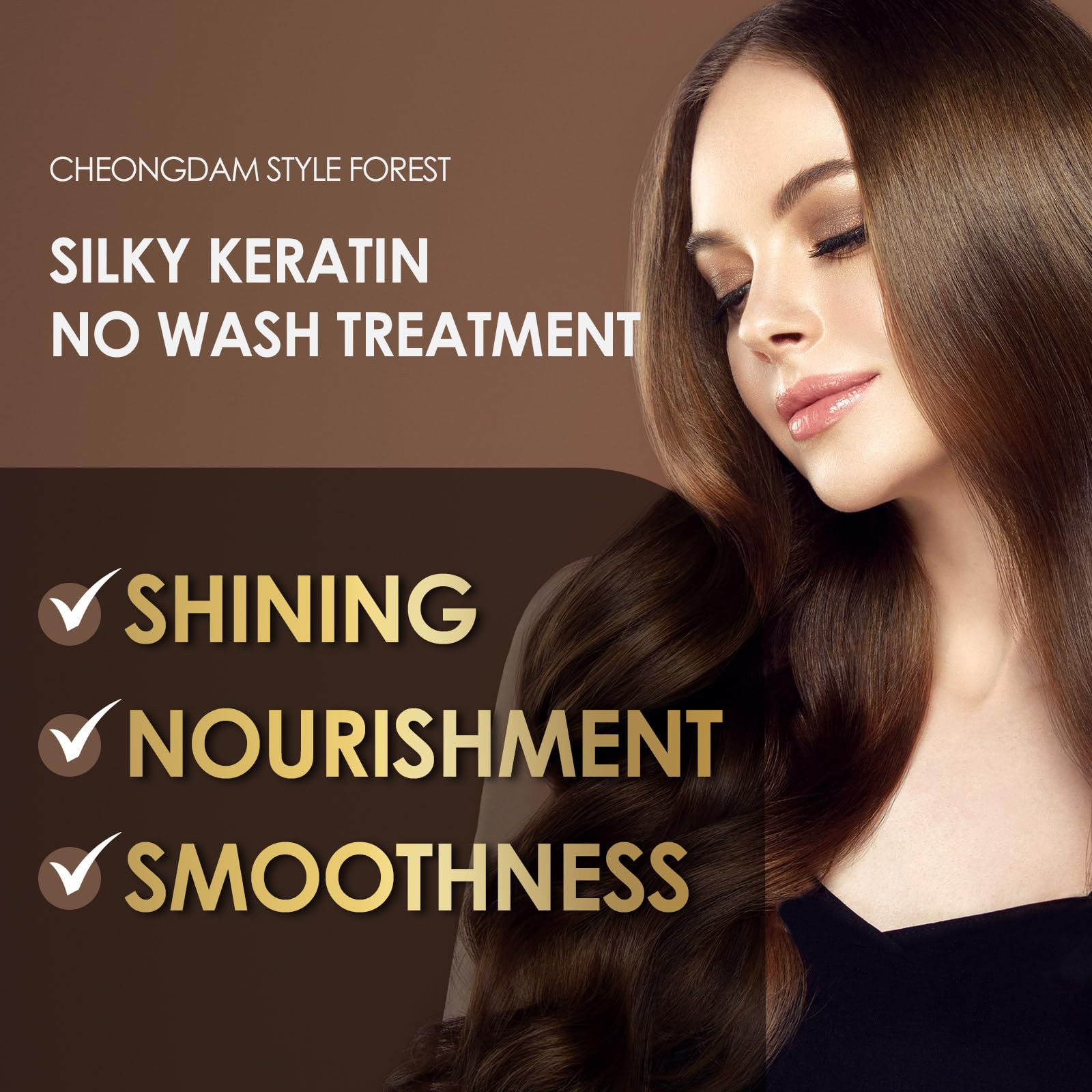 CHEONGDAM STYLE FOREST SILKY KERATIN NO WASH HAIR TREATMENT | Leave-In Conditioner for Smooth, Tangle-Free Hair | Korean Hair Care with Panthenol & Collagen (6.42 Fl Oz) | Perfect for Damaged, Dry Hair & Daily Frizz Control