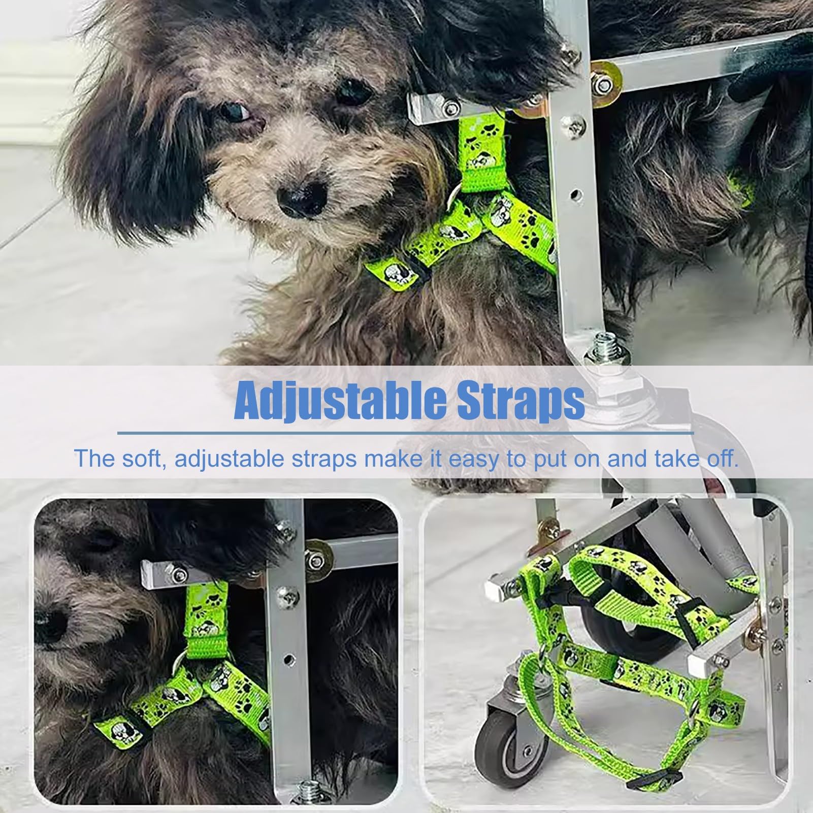 Dog Wheelchair for Back Legs - 4-Wheel Mobility Aid & Rehabilitation Support Cart for Disabled Dogs - Helps Pets Stand & Walk (Size XS) - Ideal for Post-Surgery Recovery & Daily Mobility Assistance