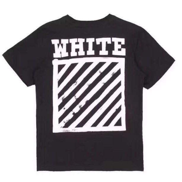 OFF WHITE Brushed Diagonal Short Sleeve T-Shirt - Trendy Streetwear for Casual Outfits & Urban Fashion