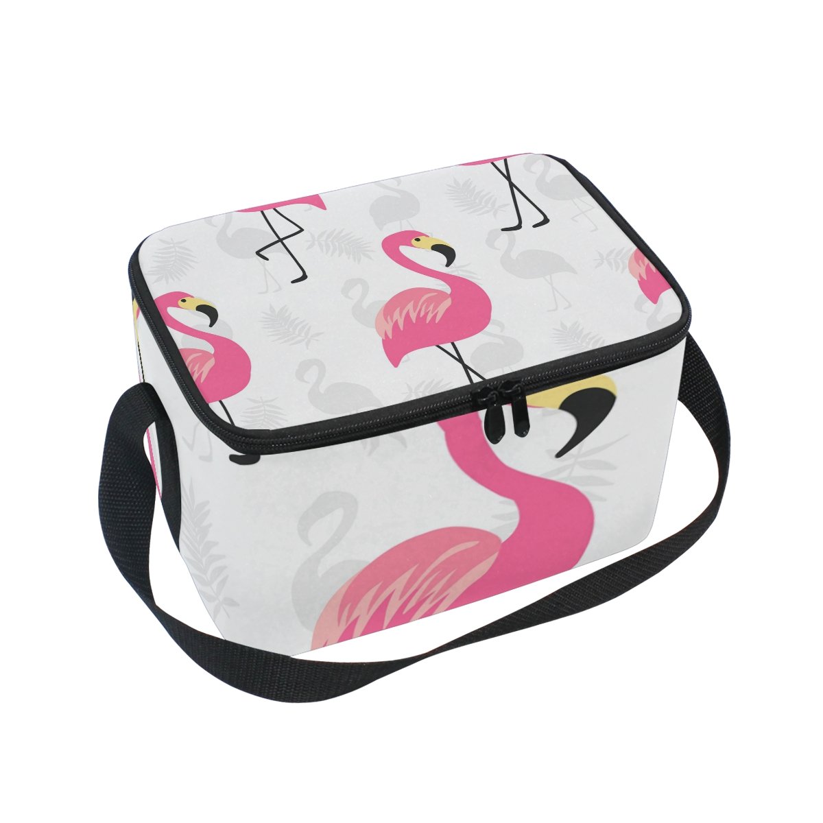 Pink Flamingo Insulated Lunch Bag for Women & Kids - Reusable Neoprene Lunch Tote with Shoulder Strap for Work, School & Picnics | Leakproof Food Container for Office, Travel & Outdoor Activities