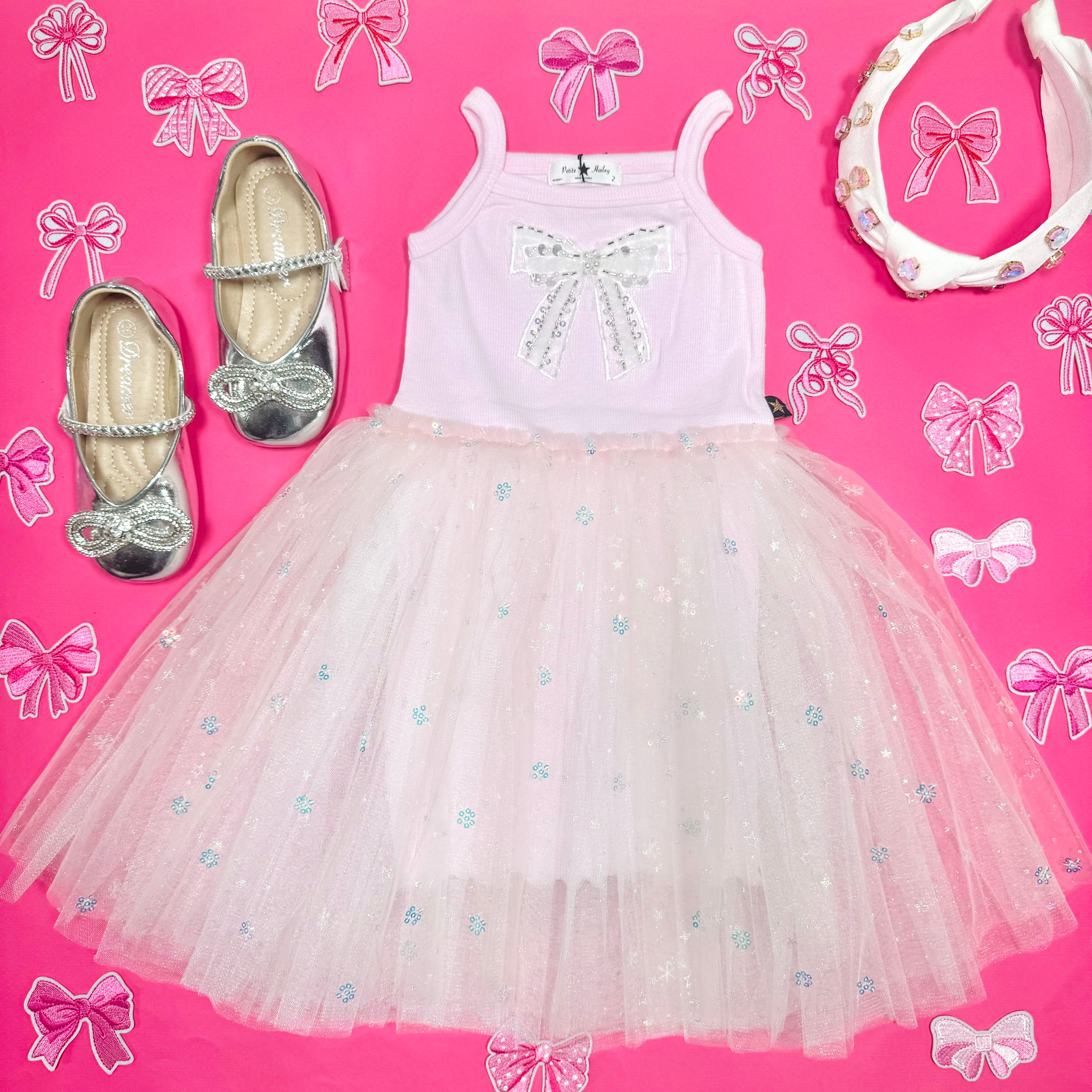 Isabel Bow Tutu Dress for Girls - Elegant Ballet Party Dress with Satin Bow | Perfect for Birthday, Pageant, Dance Recital & Special Occasions