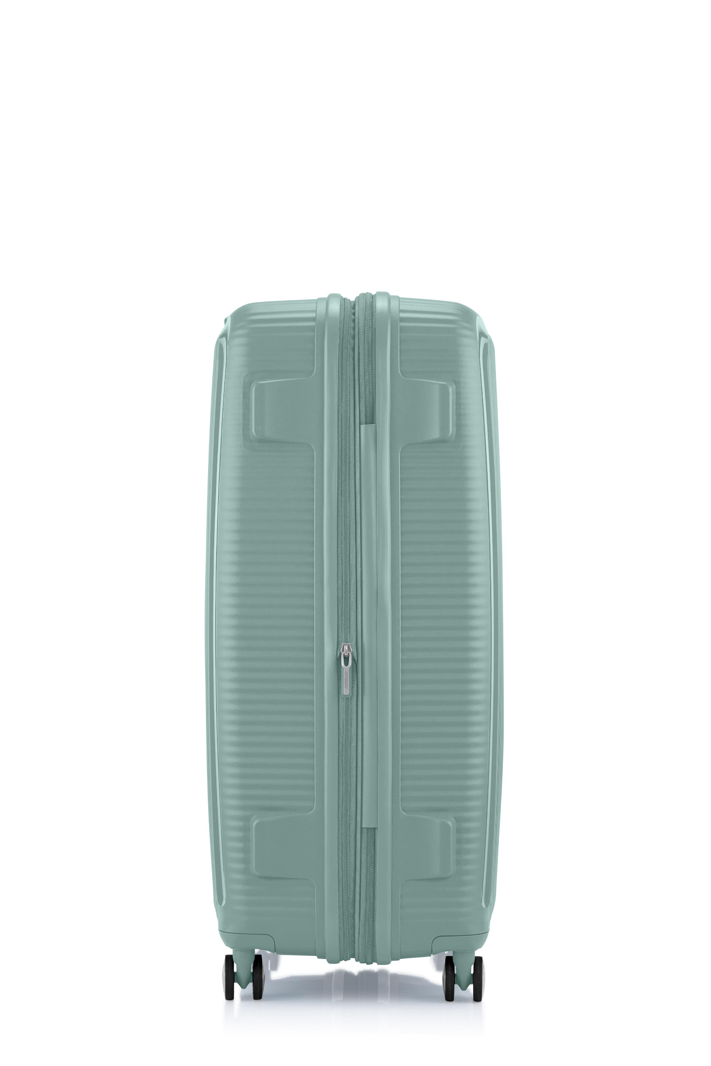 American Tourister 80cm Curio 2.0 Spinner Luggage - Urban Green Expandable Suitcase for Travel, Business & Vacation | Carry-On Size, Durable Lightweight Design