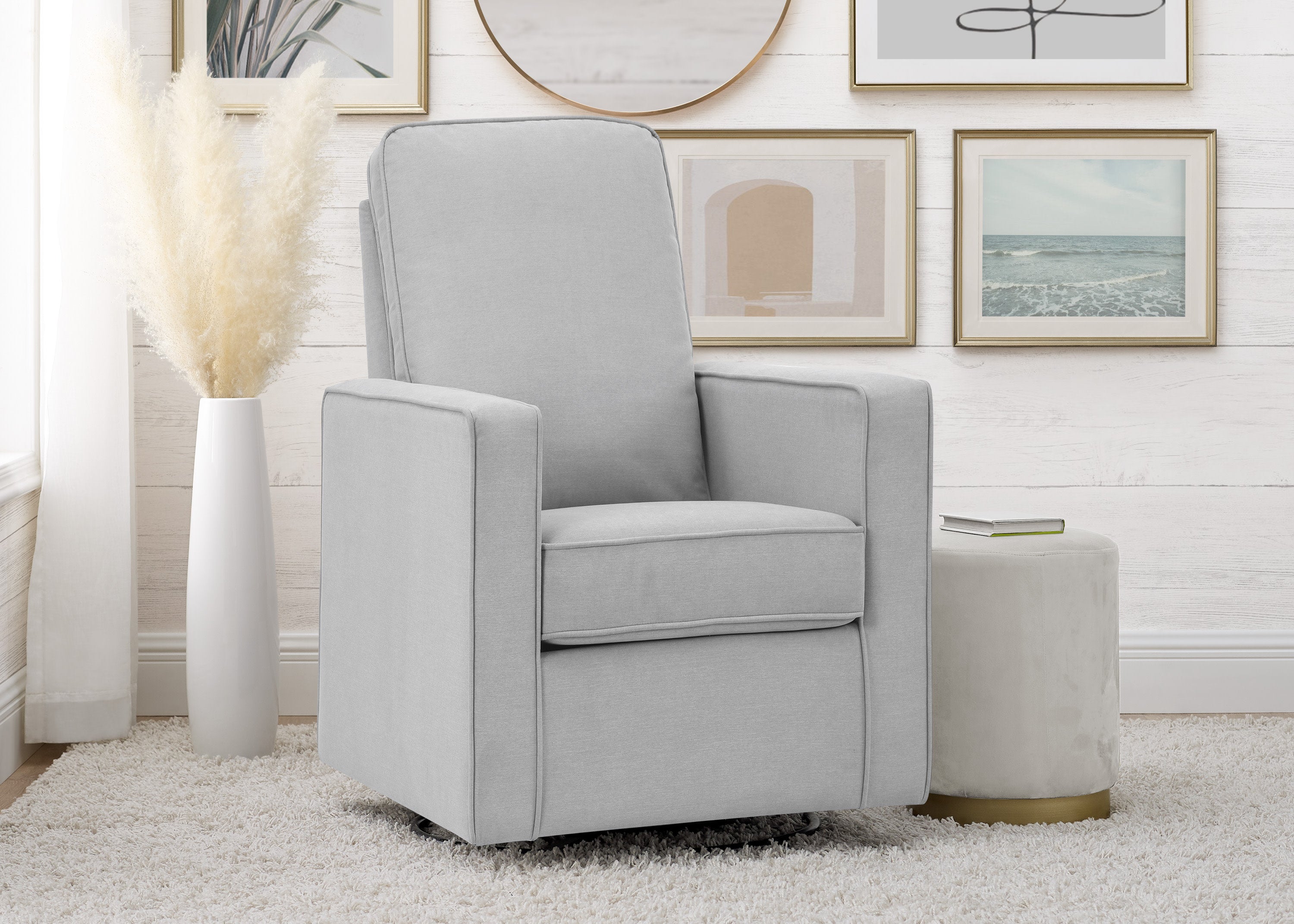 Skye Nursery Glider Swivel Chair with LiveSmart Fabric - Comfortable Rocking Recliner for Breastfeeding, Baby Room & Nursery Decor - Perfect for Nursing Mothers & Newborn Care