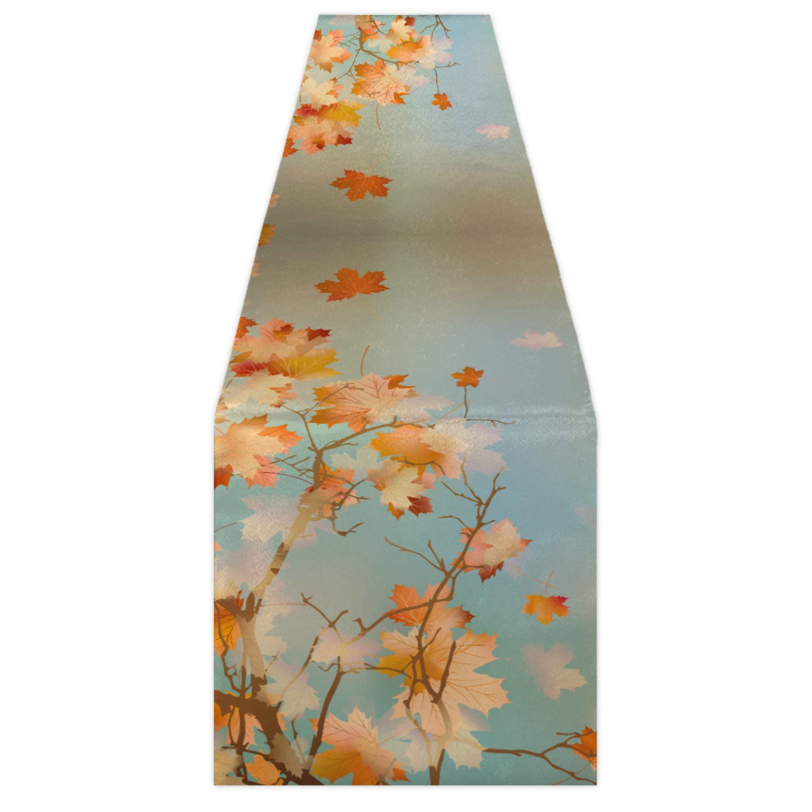 Bardic 13x90 Inch Autumn Maple Leaf Table Runner - Elegant Dining Table Decor for Kitchen, Coffee Table, Wedding & Holiday Festivities - Perfect for Fall Decorations and Seasonal Celebrations