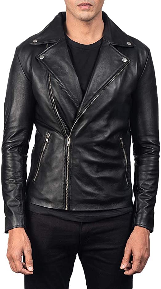 The Jacket Maker Noah Men's Motorcycle Jacket - Genuine Leather Double Rider Biker Jacket for Men | Perfect for Riding, Casual Wear & Outdoor Adventures