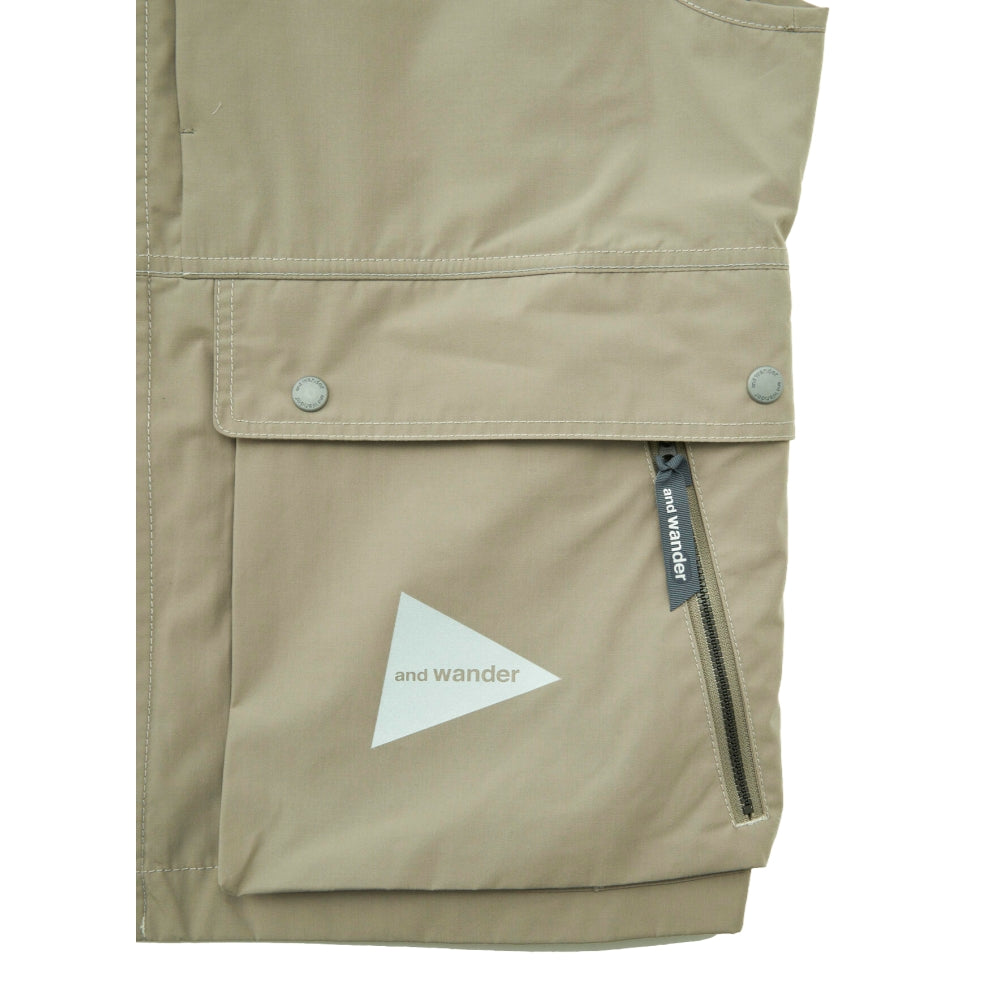 AND WANDER Tough Aramid Vest for Men (Size M) - Light Beige | Outdoor Hiking & Urban Adventure Wear