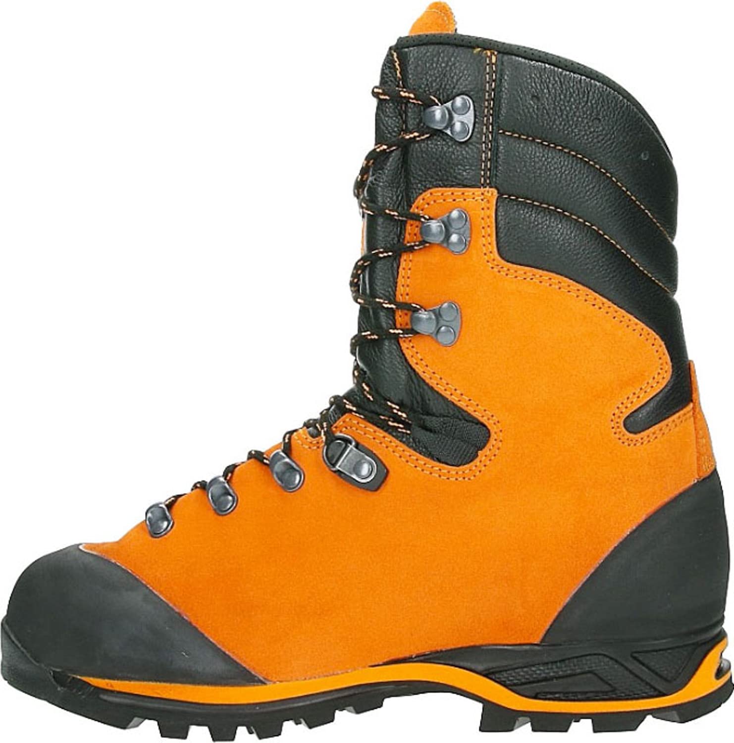 HAIX Protector Prime Men's Steel Toe Work Boots - Orange, EH/PR/WP Safety Certified, 9 Inch Height for Chainsaw & Forestry Work - Durable Safety Footwear for Construction, Logging & Outdoor Jobs