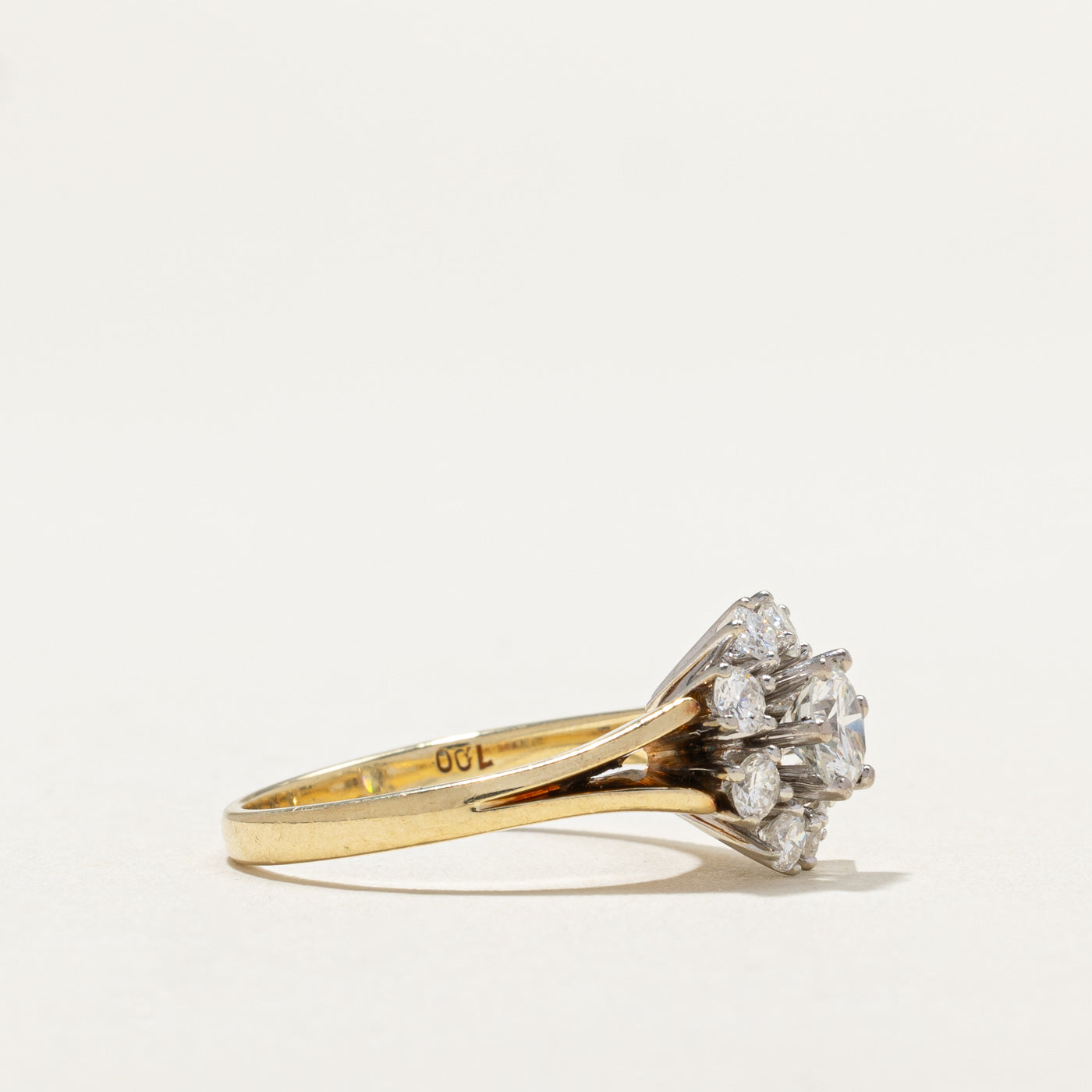 0.48ct Diamond Petal Ring with 0.40ctw Side Stones | Size 6.5 | Elegant Floral Engagement & Wedding Band for Women | Perfect for Proposals, Anniversaries & Special Occasions