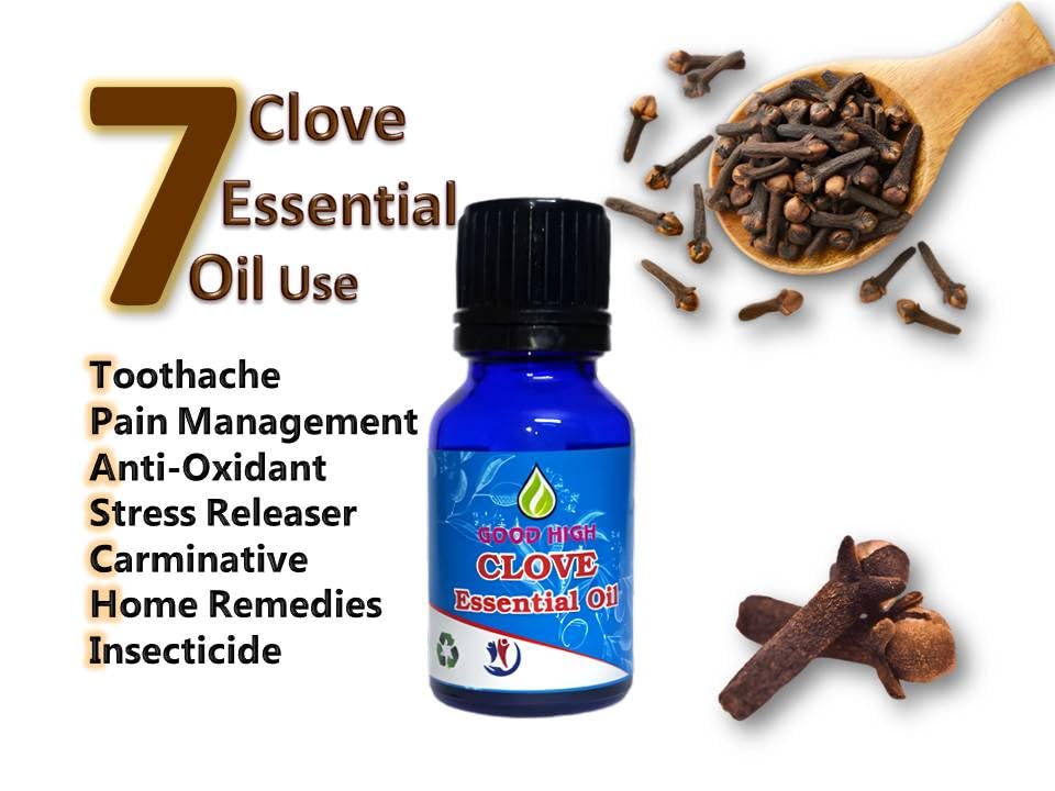 Premium 100% Pure Organic Clove Essential Oil - Undiluted, Natural & Therapeutic Grade for Aromatherapy, Skin Care & Pain Relief - Good High Brand (15 mL) - Perfect for Diffusers, Massage & DIY Beauty Products