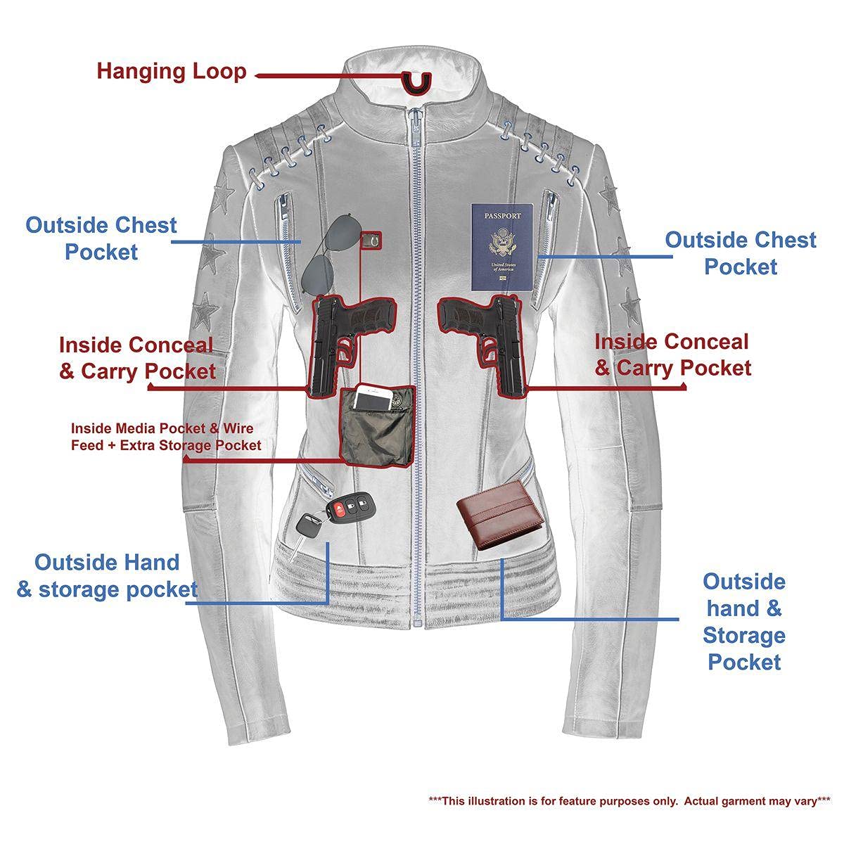Milwaukee Leather MLL2526 Women's Elegant Distressed Gray Lace-Up Leather Jacket - Stylish Outerwear for Casual Wear, Night Out & Motorcycle Riding