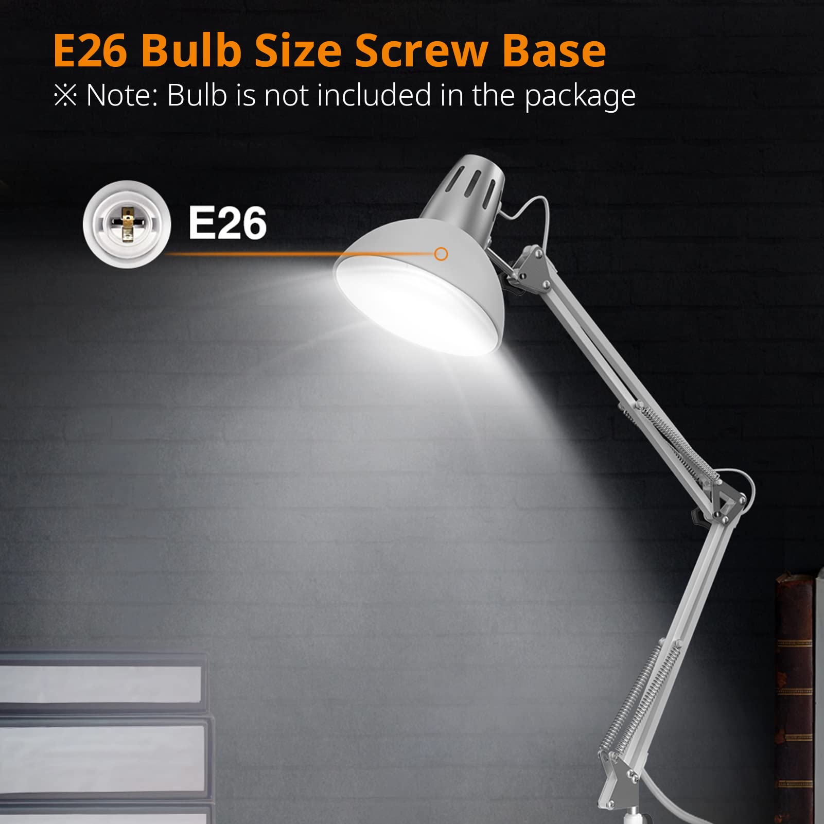LEPOWER Swing Arm Floor Lamp with Heavy Metal Base - Adjustable Industrial Standing Light, E26 Socket, Modern Reading Lamp for Living Room, Bedroom, Office (White) | Perfect for Cozy Reading Nooks & Workspace Lighting