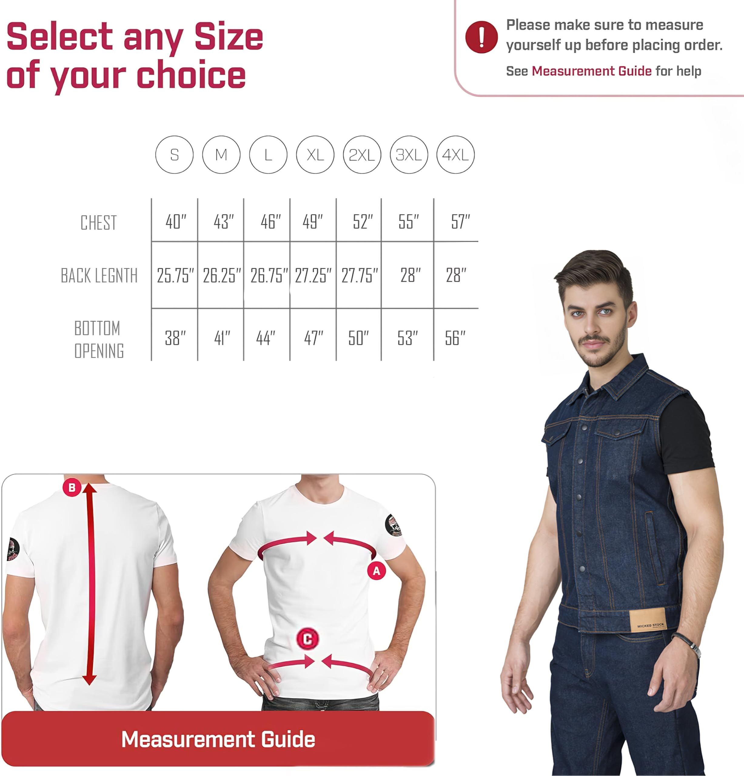 Men's Denim Vest - True Blue Motorcycle Gear for Casual Riding