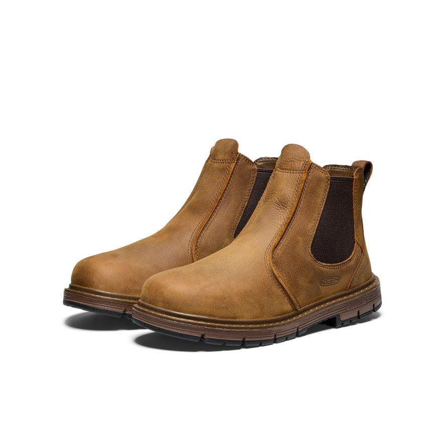 Men's San Jose Chelsea 90° Heel Boot - Soft Toe Work Boots for Men | Belgian/Gum Sole | Slip Resistant & Comfortable for Construction, Warehouse & Outdoor Work