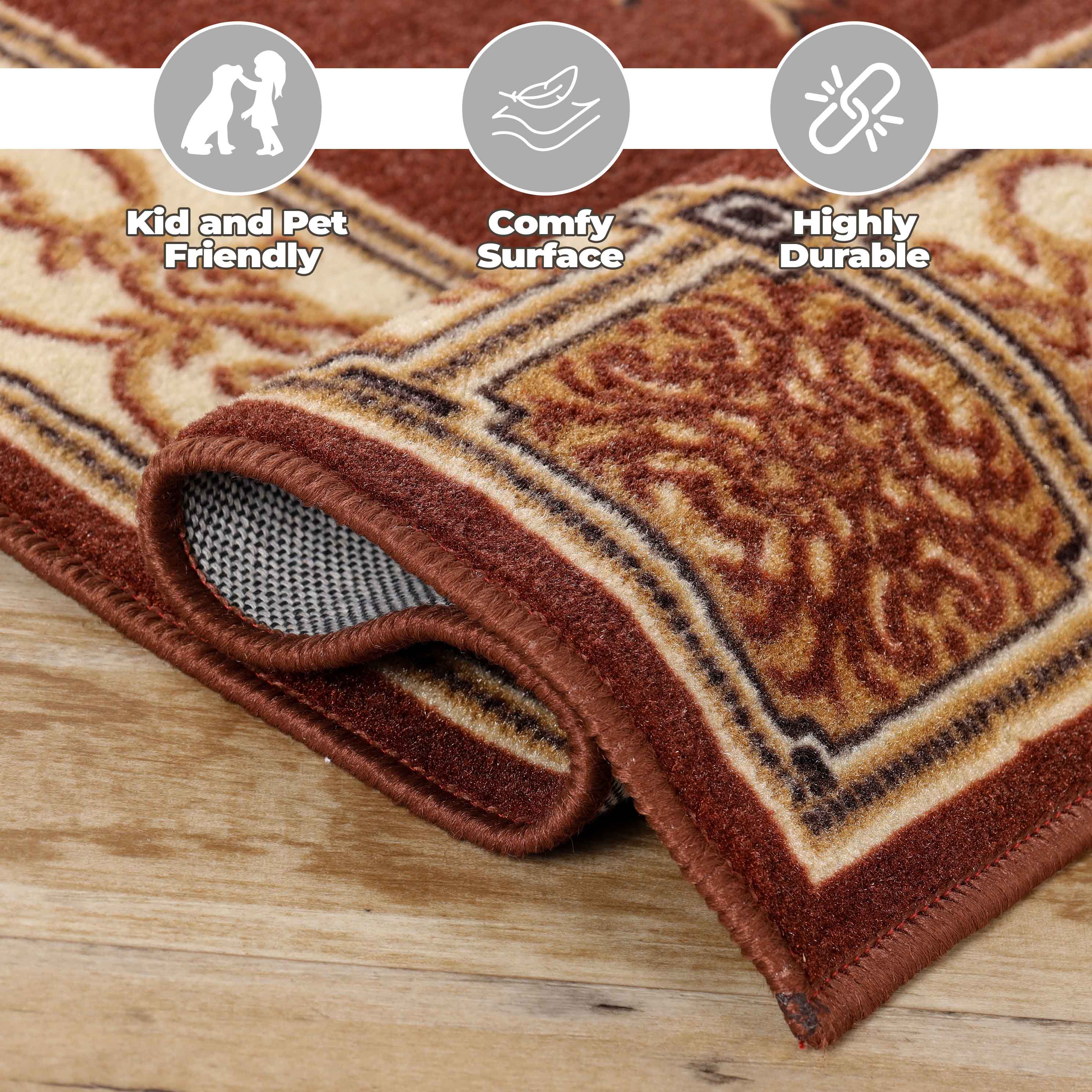 Large Medallion Modern Bohemian Indoor Area Rug or Runner - Perfect for Living Room, Bedroom, and Hallway Decor