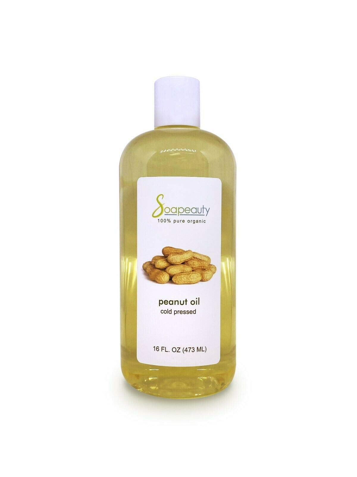 100% Pure Refined Peanut Oil - Cold Pressed Carrier Oil - 16 oz (1 lb) - Ideal for Cooking, Massage & Aromatherapy