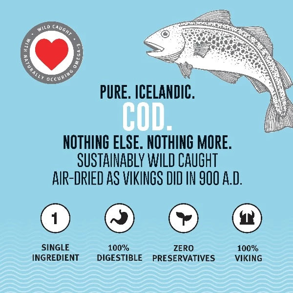 Premium Icelandic Cod Chips Mini Fish Snacks - All-Natural Dog Treats for Training & Rewards - Perfect for Small Breeds & Sensitive Stomachs